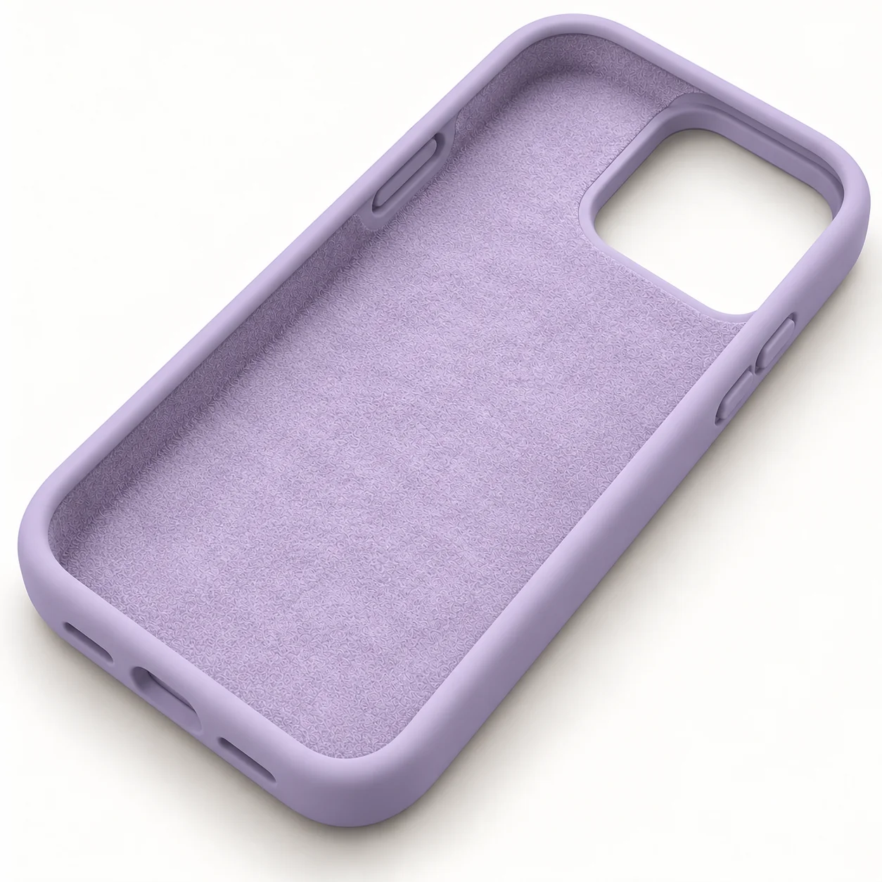 Lavender silicone phone case with soft fine microfiber lining