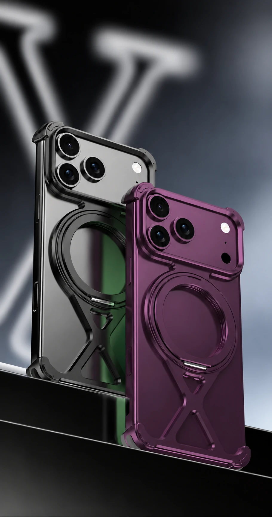 Integrated Metal Ring metal phone case design reference